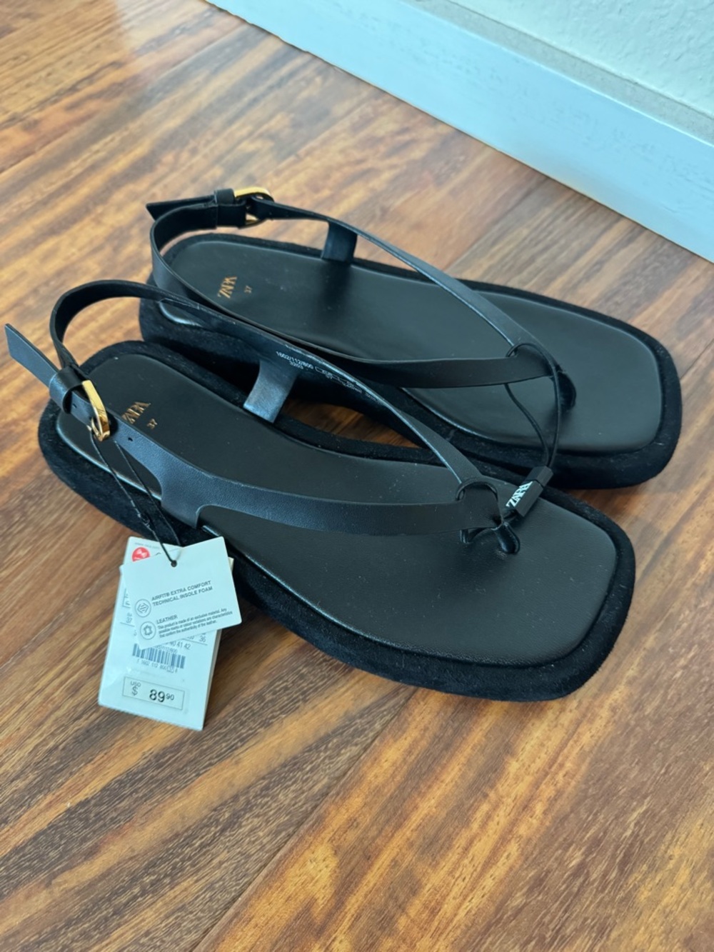 NWT Zara flatform flip flop sandals 7/37 - Picture 5 of 7